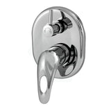 Mina Chrome Hollow-Out Handle Wall Mixer With Diverter Mixers With