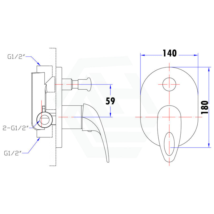 Mina Chrome Hollow-Out Handle Wall Mixer With Diverter Mixers With