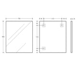 450/600/750/900/1200Mm Bathroom Black Framed Square Mirror Wall Mounted Mirrors