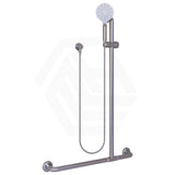 Metlam Round Universal Sliding Shower Rail Kit With Handheld Chrome Stainless Steel