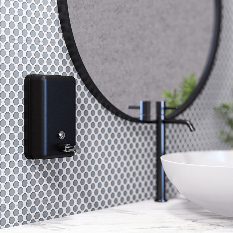 Metlam 1.2L Vertical Liquid Soap Dispenser Stainless Steel Surface Mounted Matt Black