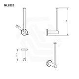 Metlam Lachlan Single or Spare Toilet Roll Holder Brass Bright Chrome Plate