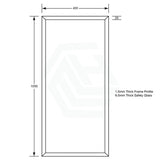 450Mmx1000Mm Framed Rectangle Bathroom Wall Mirror Matt Black Mirrors