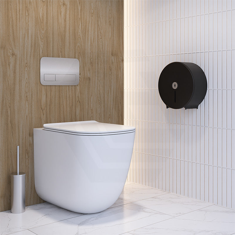 Metlam Stainless Steel Single Lockable Jumbo Toilet Roll Dispenser Matt Black/Satin Stainless Steel