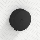 Metlam Stainless Steel Single Lockable Jumbo Toilet Roll Dispenser Matt Black Tissue