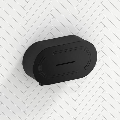 Metlam Stainless Steel Double Jumbo Toilet Roll Dispenser Matt Black Tissue