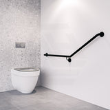Metlam 840x700mm Left/Right Hand 30° Flush Mount Side Wall Grab Rail in Designer Black