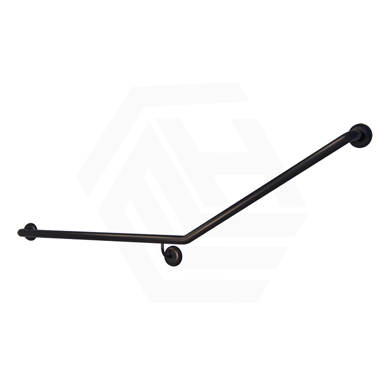 Metlam 840x700mm Left/Right Hand 30° Flush Mount Side Wall Grab Rail in Designer Black