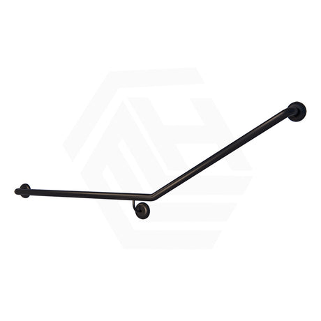 Metlam 840x700mm Left/Right Hand 30° Flush Mount Side Wall Grab Rail in Designer Black
