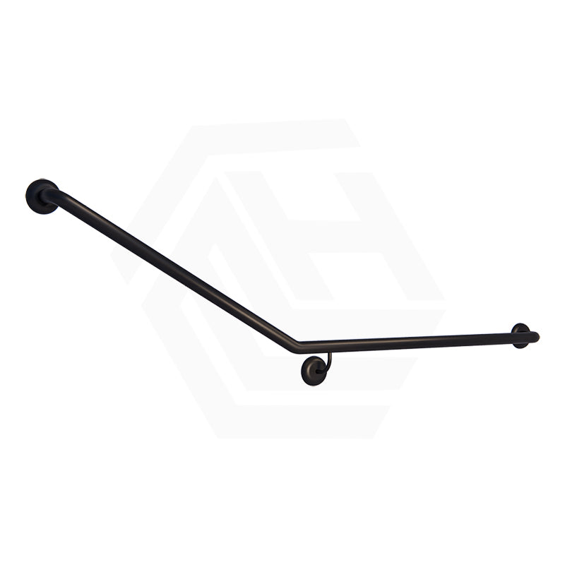 Metlam 840x700mm Left/Right Hand 30° Flush Mount Side Wall Grab Rail in Designer Black