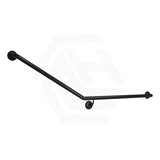 Metlam 840x700mm Left/Right Hand 30° Flush Mount Side Wall Grab Rail in Designer Black