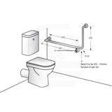 Metlam 950x600mm 90° Assist Grab Rail Ambulant Accessories Special Needs Stainless Steel 304