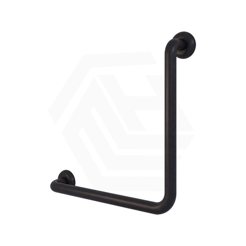 Metlam 450x450mm Universal 90° Ambulant Grab Rail in Designer Black/Satin Stainless Steel