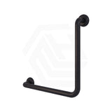 Metlam 450x450mm Universal 90° Ambulant Grab Rail in Designer Black/Satin Stainless Steel