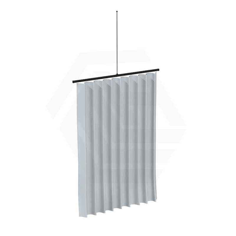 Metlam 1200/2000mm Micro Shower Straight Curtain Track In Designer Black