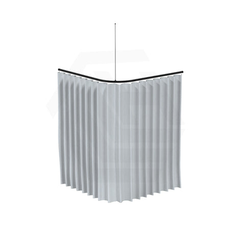 Metlam 1200/1600mm L Bend Shower Curtain Track System in Designer Black Cut to size