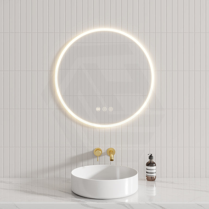 600mm Round Led Mirror Motion Sensor Auto On Light On Rim