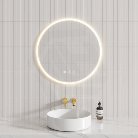 600mm Round Led Mirror Motion Sensor Auto On Light On Rim