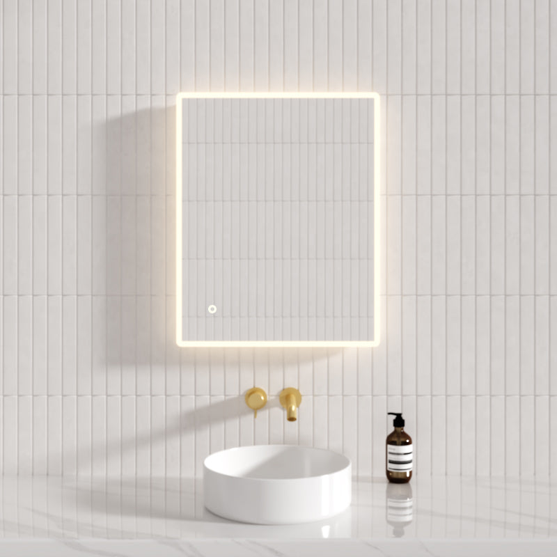 600/750/900/1200mm Led Wall Mirror Round Angle Frameless Light On Rim