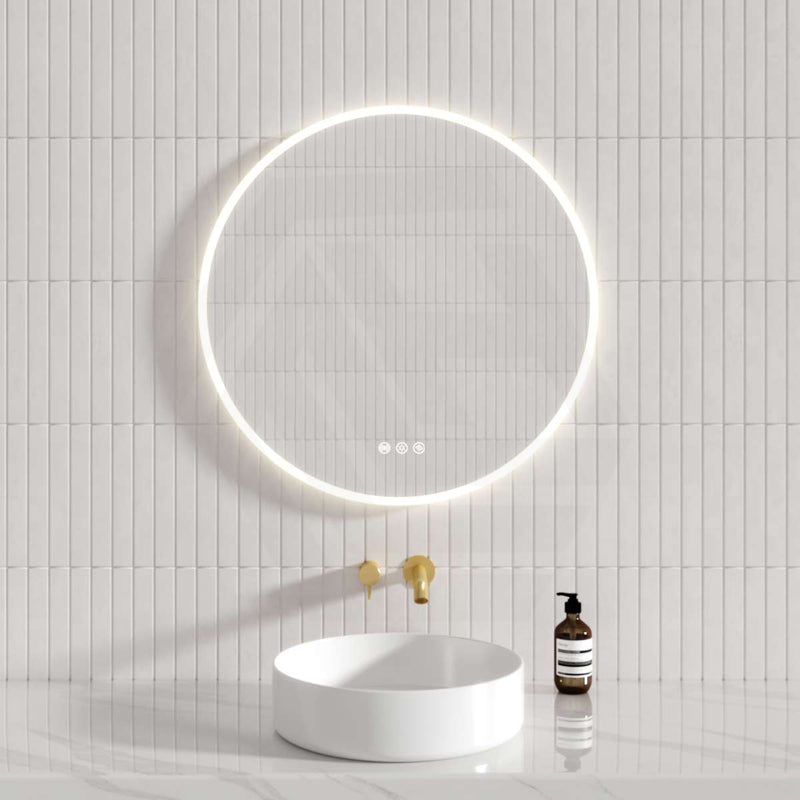 800mm Round Led Mirror Motion Sensor Auto On Light On Rim