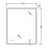 600/750/900/1200Mm Round Angle Frameless Led Wall Mirror Motion Sensor Auto On Light Rim Led Mirrors