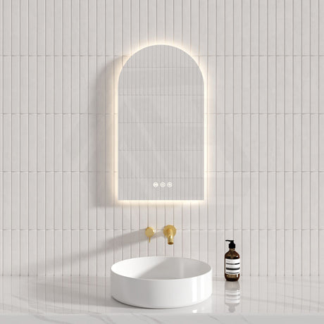 500x900mm Arch LED Mirror Motion Sensor Auto On 3 Colours Lighting Acrylic Backlit Vertical Installation