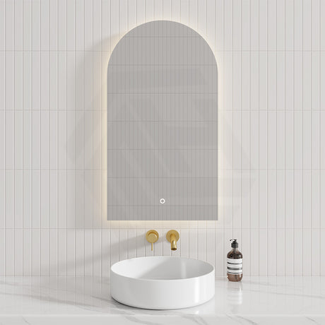 450/500/600/800/900mm Arch LED Mirror Touch Sensor Switch 3 Colours Lighting Acrylic Backlit Vertical Installation