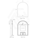600x900mm Arch LED Mirror Touch Sensor Switch 3 Colours Lighting Acrylic Backlit Vertical Dimension
