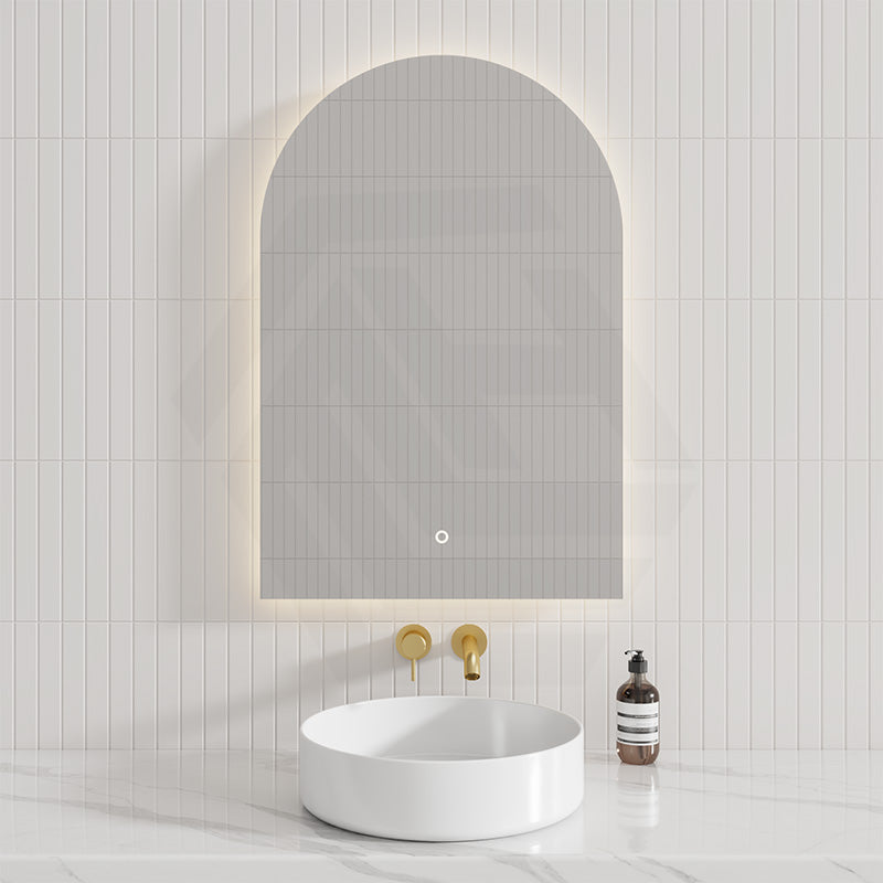 450/500/600/800/900mm Arch LED Mirror Touch Sensor Switch 3 Colours Lighting Acrylic Backlit Vertical Installation