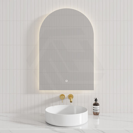 450/500/600/800/900mm Arch LED Mirror Touch Sensor Switch 3 Colours Lighting Acrylic Backlit Vertical Installation