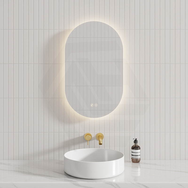 450/500/600/700/900/1200mm Oval LED Mirror Auto Sensor Switch 3 Colours Lighting Acrylic Backlit