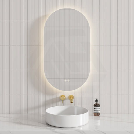450/500/600/700/900/1200mm Oval LED Mirror Auto Sensor Switch 3 Colours Lighting Acrylic Backlit