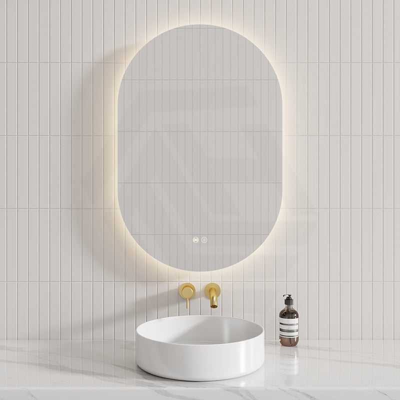 450/500/600/700/900/1200mm Oval LED Mirror Auto Sensor Switch 3 Colours Lighting Acrylic Backlit