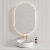 450/500/600/700/900/1200mm Oval LED Mirror Auto Sensor Switch 3 Colours Lighting Acrylic Backlit