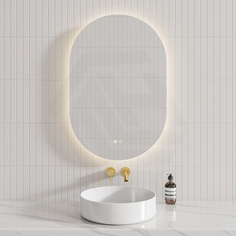 450/500/600/700/900/1200mm Oval LED Mirror Auto Sensor Switch 3 Colours Lighting Acrylic Backlit