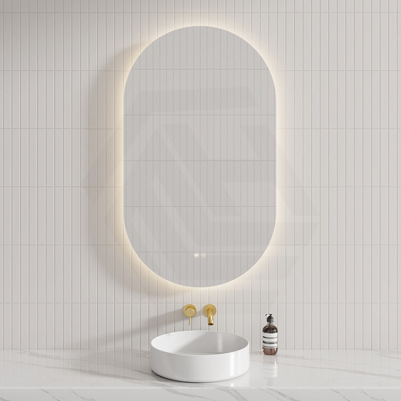 450/500/600/700/900/1200mm Oval LED Mirror Auto Sensor Switch 3 Colours Lighting Acrylic Backlit