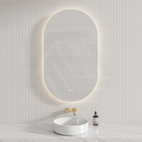 450/500/600/700/900/1200mm Oval LED Mirror Auto Sensor Switch 3 Colours Lighting Acrylic Backlit