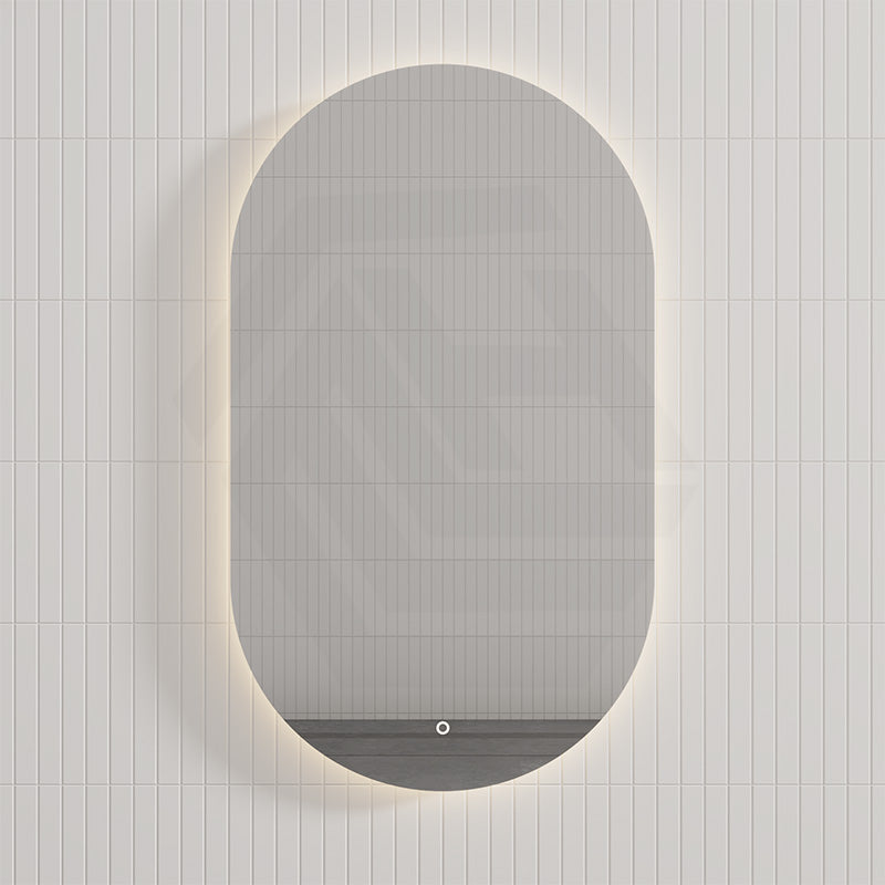 450/500/600/700/750/900/1200mm Oval LED Mirror Touch Sensor Switch 3 Colours Lighting Acrylic Backlit
