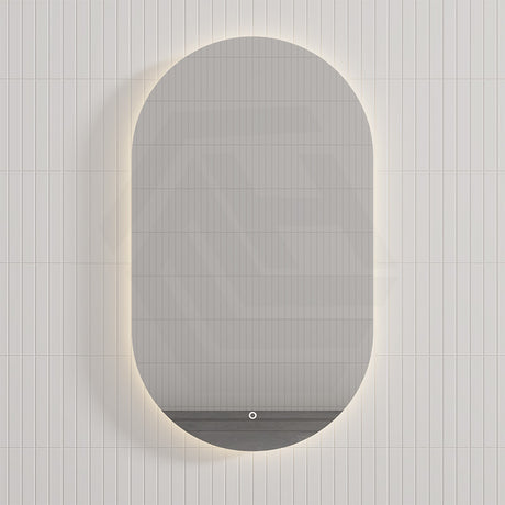 450/500/600/700/750/900/1200mm Oval LED Mirror Touch Sensor Switch 3 Colours Lighting Acrylic Backlit