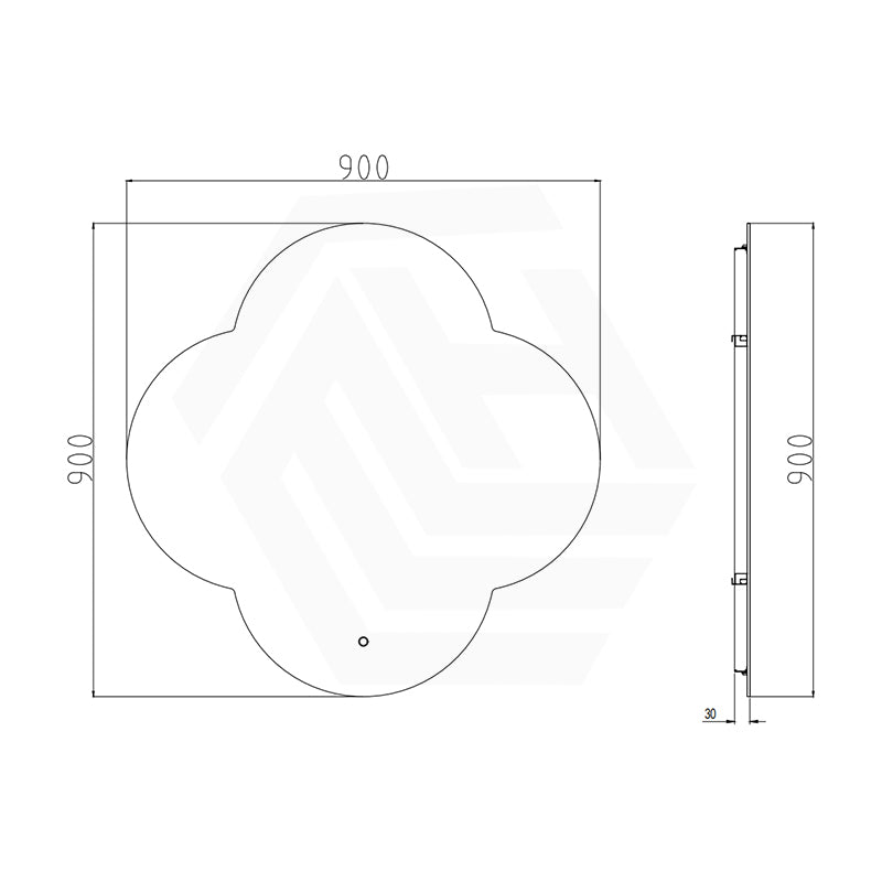 900x900mm Quadrifoil LED Mirror Touch Sensor Backlit 3 Colours Lighting