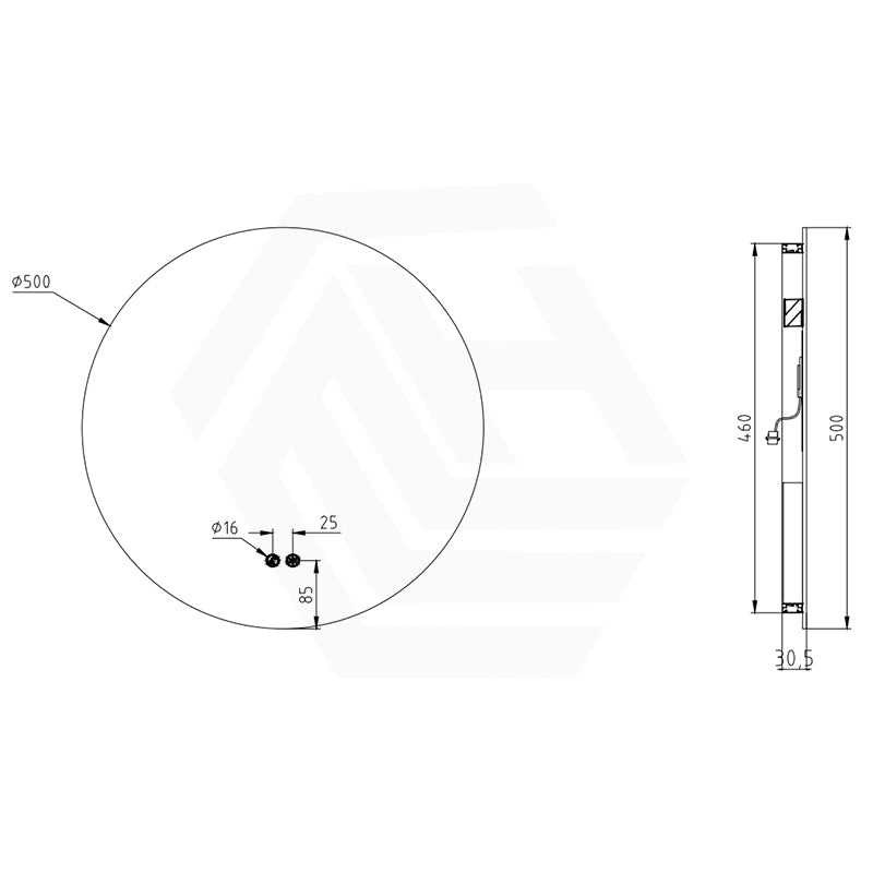 500/600750/800/900mm Round LED Mirror Auto Sensor 3 Colours Lighting Backlit
