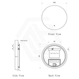 500mm Round LED Mirror Touch Sensor Switch 3 Colours Lighting Backlit