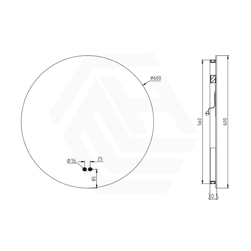 500/600750/800/900mm Round LED Mirror Auto Sensor 3 Colours Lighting Backlit