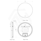 750mm Round LED Mirror Touch Sensor Switch 3 Colours Lighting Backlit
