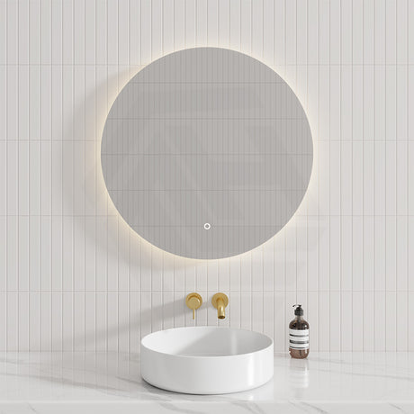 500/600/700/750/800/900/1200mm Round LED Mirror Touch Sensor Switch 3 Colours Lighting Backlit