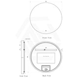 900mm Round LED Mirror Touch Sensor Switch 3 Colours Lighting Backlit