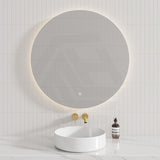 500/600/700/750/800/900/1200mm Round LED Mirror Touch Sensor Switch 3 Colours Lighting Backlit