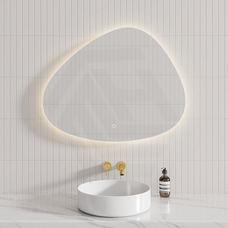 900x700mm Irregular Oval LED Mirror Touch Sensor Switch 3 Colours Lighting Acrylic Backlit