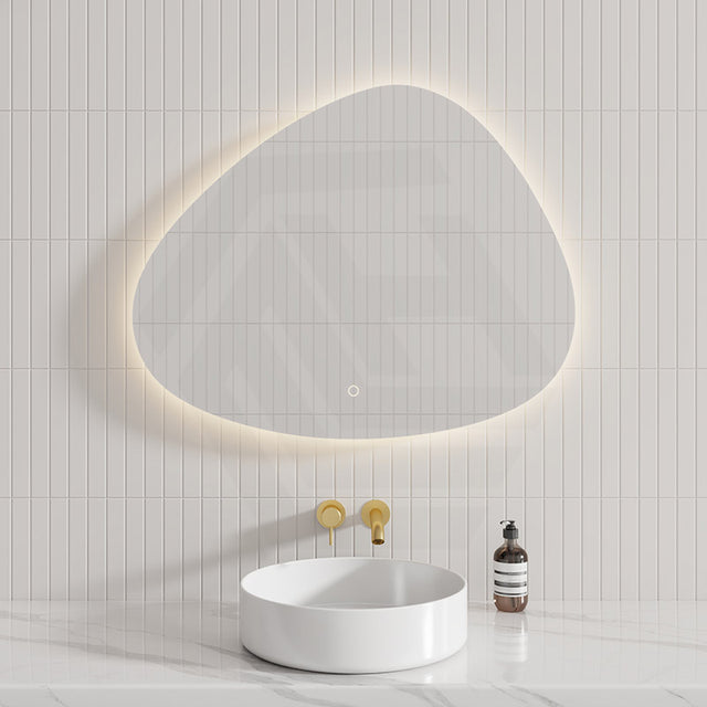 900x700mm Irregular Oval LED Mirror Touch Sensor Switch 3 Colours Lighting Acrylic Backlit