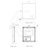 500x600mm Rectangle LED Mirror Touch Sensor Switch 3 Colours Lighting Backlit